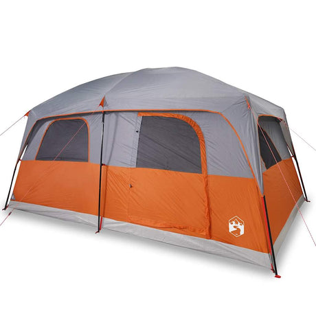 Tente familiale VidaXL 10 personnes imperméable gris et orange