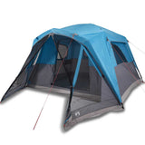 Tente familiale VidaXL avec auvent, 6 personnes, imperméable, bleue