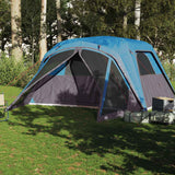 Tente familiale VidaXL avec auvent, 6 personnes, imperméable, bleue