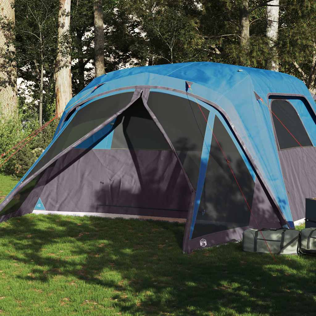 Tente familiale VidaXL avec auvent, 6 personnes, imperméable, bleue