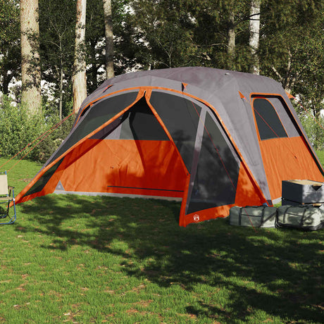 Tente familiale Vidaxx avec auvent 6 personnes imperméable gris et orange