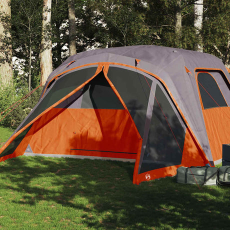 Tente familiale Vidaxx avec auvent 6 personnes imperméable gris et orange