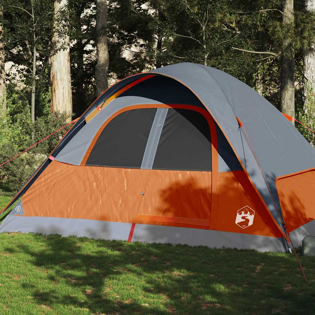Tente dôme VidaXL 6 personnes imperméable orange