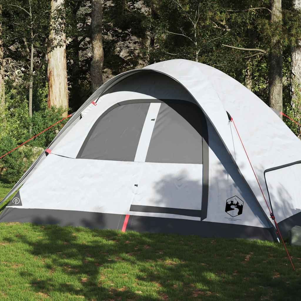 Tente dôme Vidaxl 6 personnes tissu occultant imperméable blanc