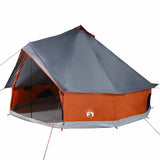 VidaXL Tente Tipi pour famille 8 personnes imperméable gris et orange