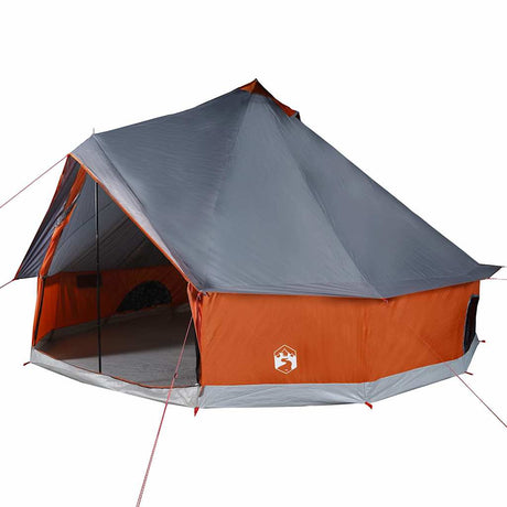 VidaXL Tente Tipi pour famille 8 personnes imperméable gris et orange