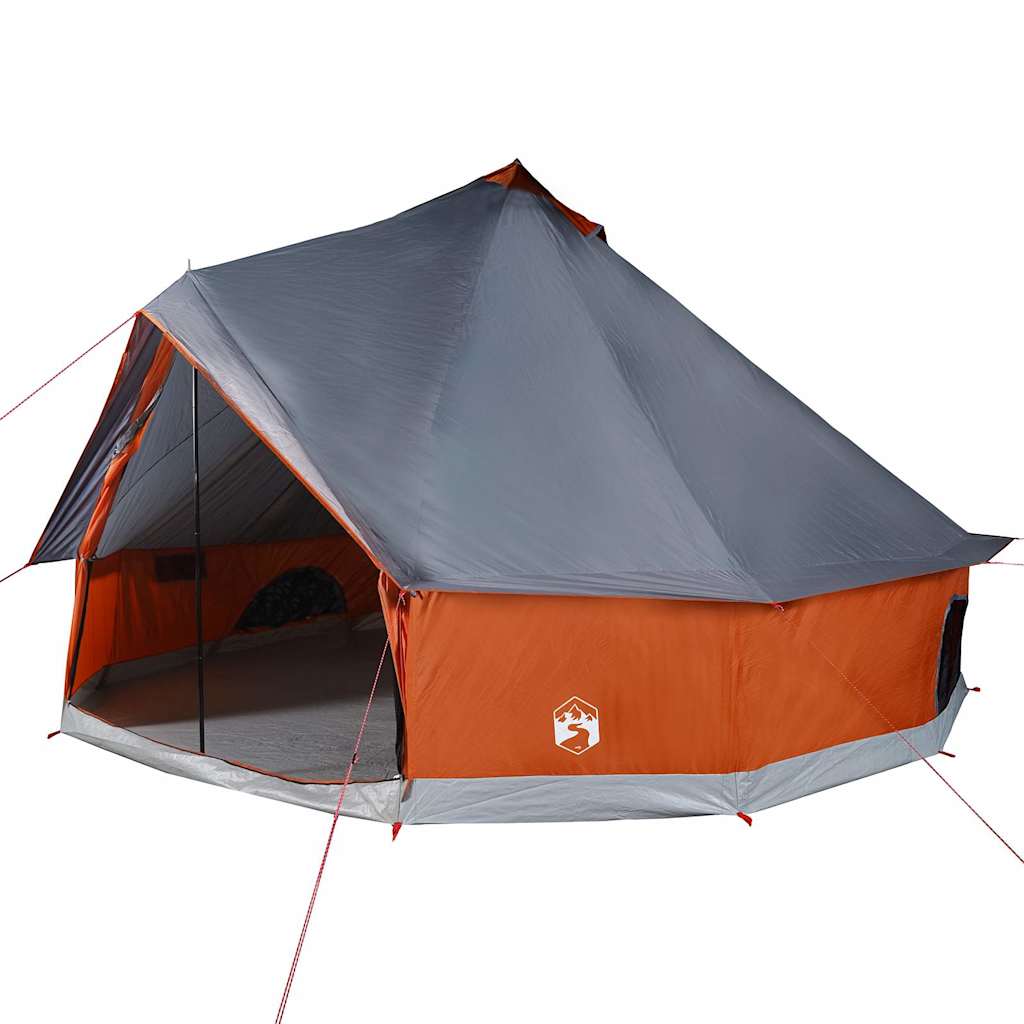 Tente tipi Vidaxl pour famille 12 personnes imperméable gris et orange