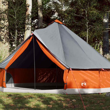 Tente tipi Vidaxl pour famille 12 personnes imperméable gris et orange