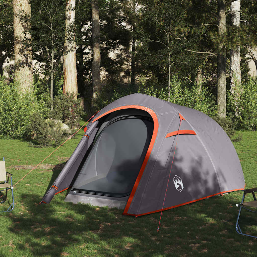 Vidaxl Tung Tent 3-Persona impermeable gris y naranja