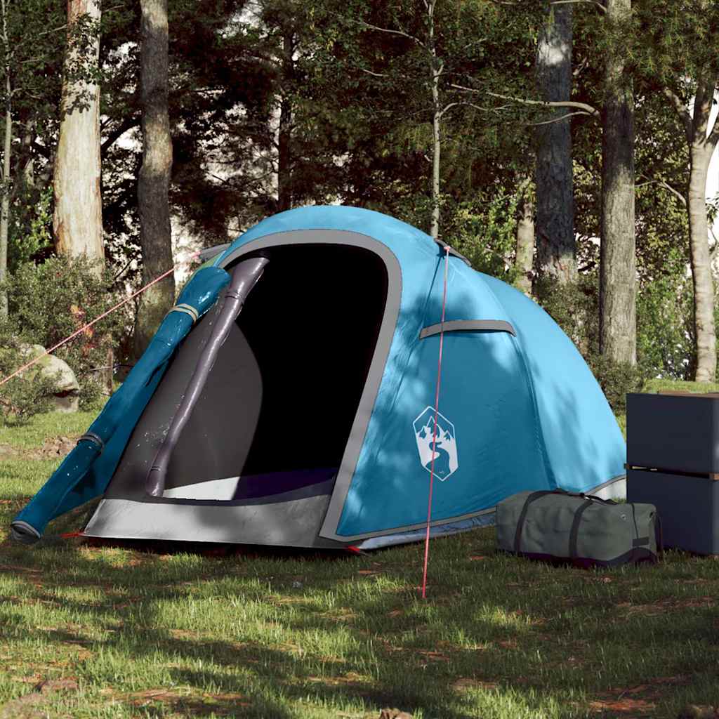 Tente tunnel VidaXL 2 personnes imperméable bleu