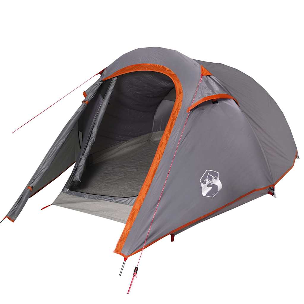 Tente tunnel Vidaxx 2 personnes imperméable gris et orange