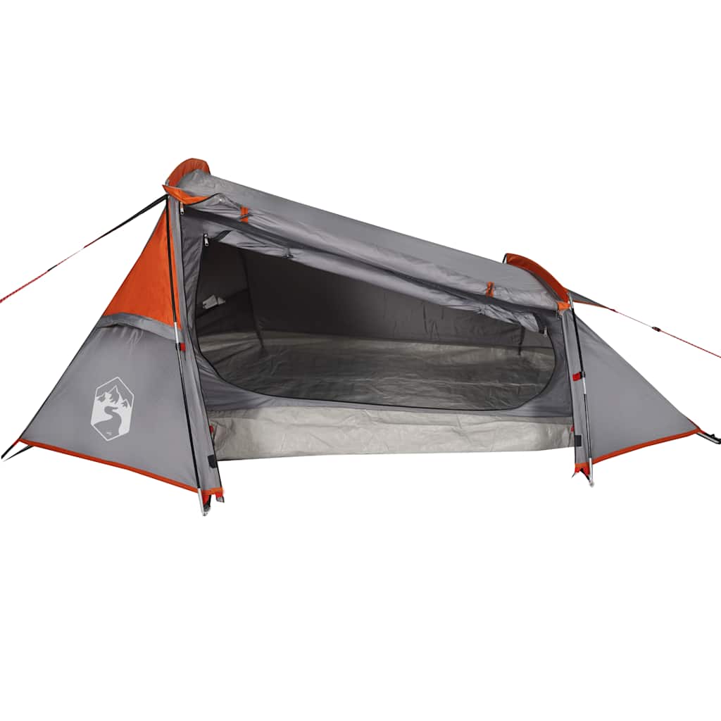 Tente tunnel Vidaxx 2 personnes imperméable gris et orange