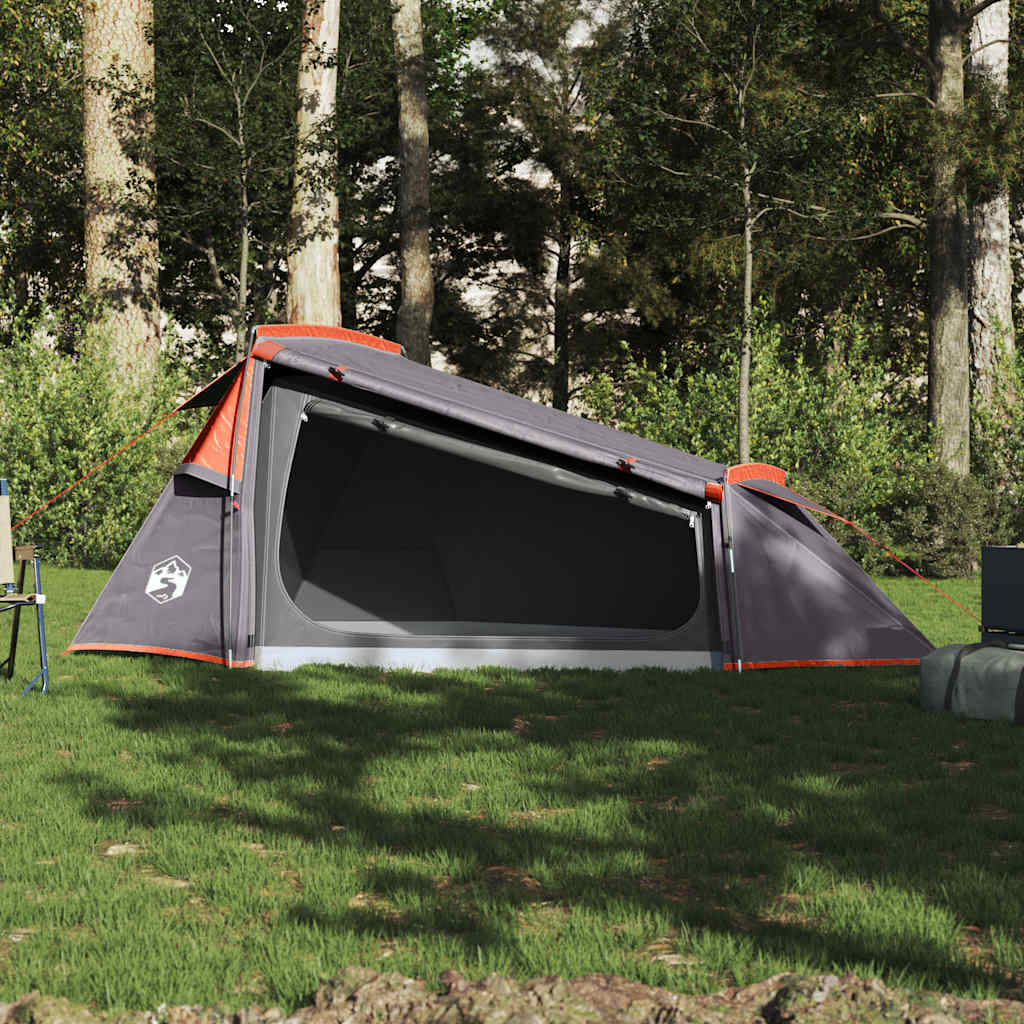 Tente tunnel Vidaxx 2 personnes imperméable gris et orange