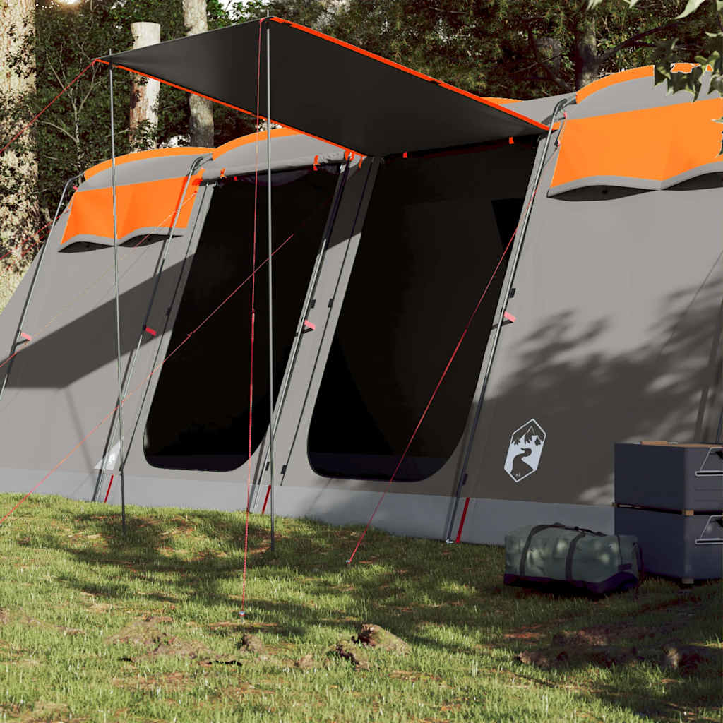 Tente tunnel VidaXL 8 personnes imperméable gris et orange