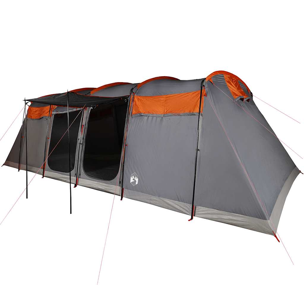 Tente tunnel Vidaxx 10 personnes imperméable gris et orange