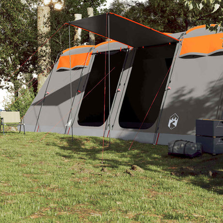 Tente tunnel Vidaxx 10 personnes imperméable gris et orange