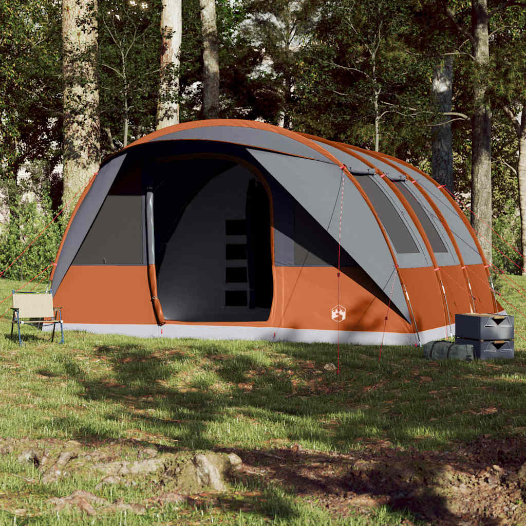 Vidaxl Tunnel Stan 7-Person Waterproof Grey and Orange