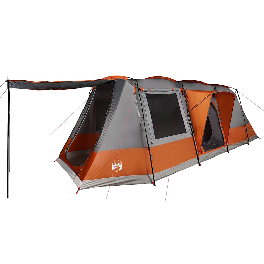 Tente tunnel VidaXL 4 personnes imperméable gris et orange