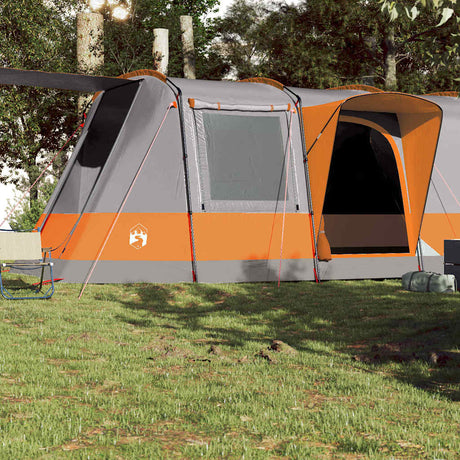 Tente tunnel VidaXL 4 personnes imperméable gris et orange