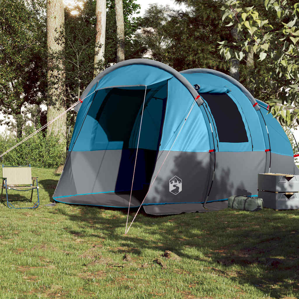 Tente tunnel VidaXL 4 personnes imperméable bleue