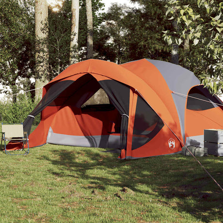 Tente familiale VidaXL 6 personnes imperméable gris et orange