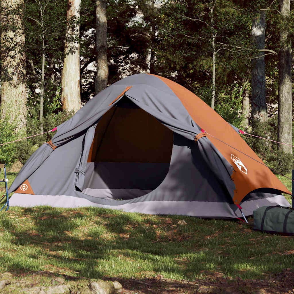 Tente dôme Vidaxx 4 personnes imperméable gris et orange