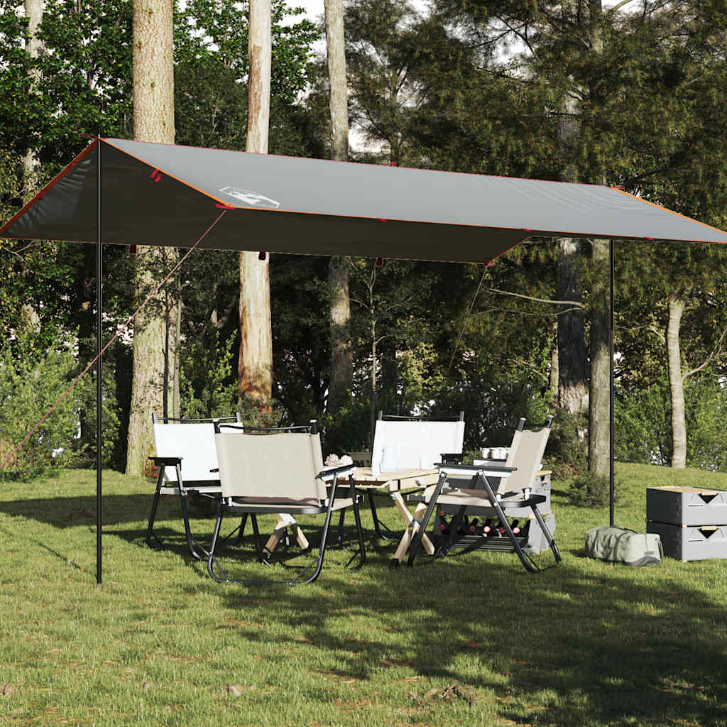 Vidaxl Camping Canvas Waterproof 500x294 cm šedá a oranžová