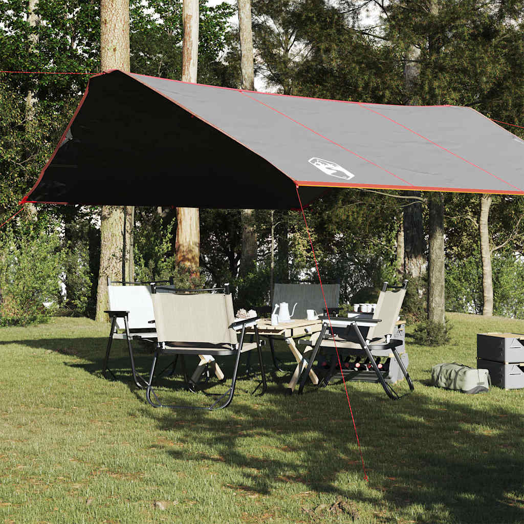 Vidaxl Camping canvas waterproof 420x440 cm gray and orange