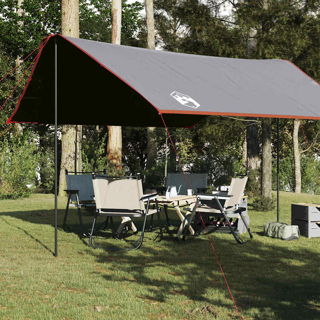 Vidaxl Camping Canvas étanche 430x380x210 cm gris et orange