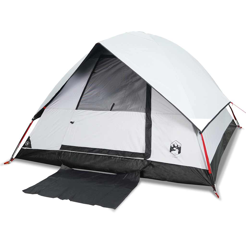 Vidaxl Dome Tent de 3 personas Imploading de tela blanca