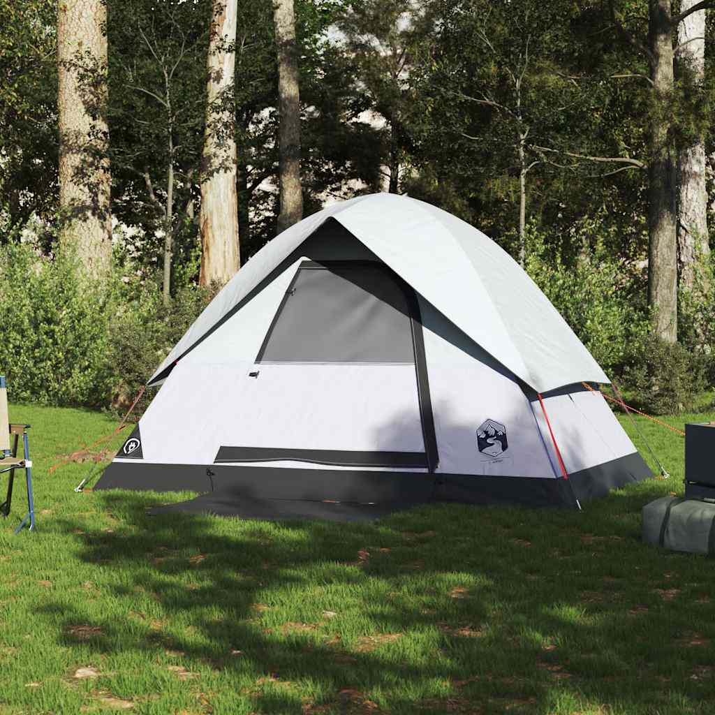 Tente dôme Vidaxl 2 personnes tissu occultant imperméable blanc