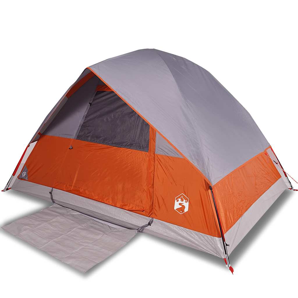 Vidaxl Dome tent 4-person waterproof gray and orange