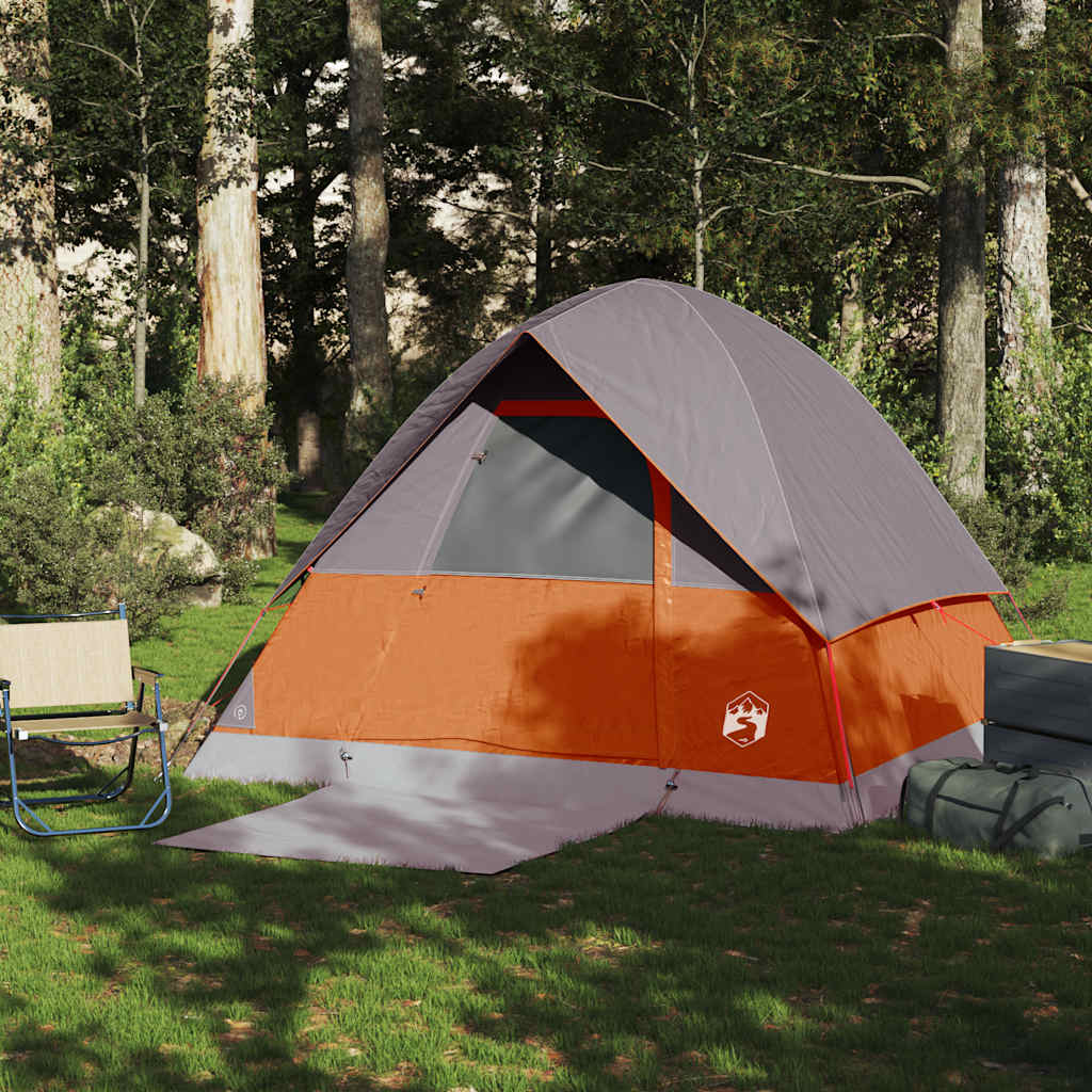 Vidaxl Dome tent 4-person waterproof gray and orange