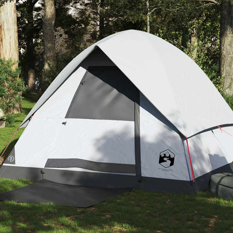 Tente dôme Vidaxl 4 personnes tissu occultant imperméable blanc