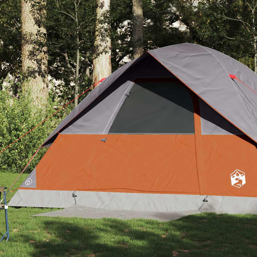 Vidaxl Dome Stan 6-Person Waterproof Grey and Orange