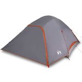 Vidaxl dome tente 6 personnes étanche gris et orange