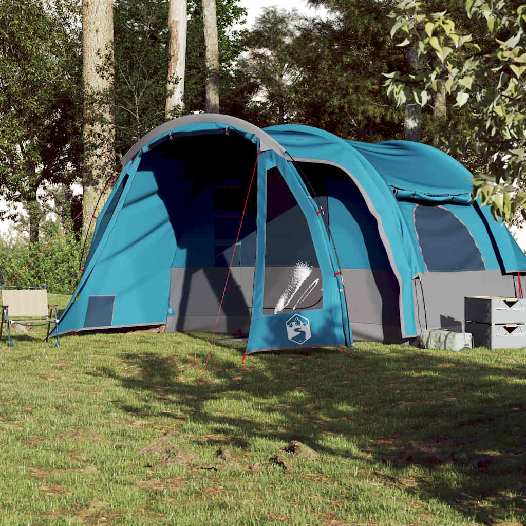 Vidaxl Camping Tent Blue impermeable de 6 personas