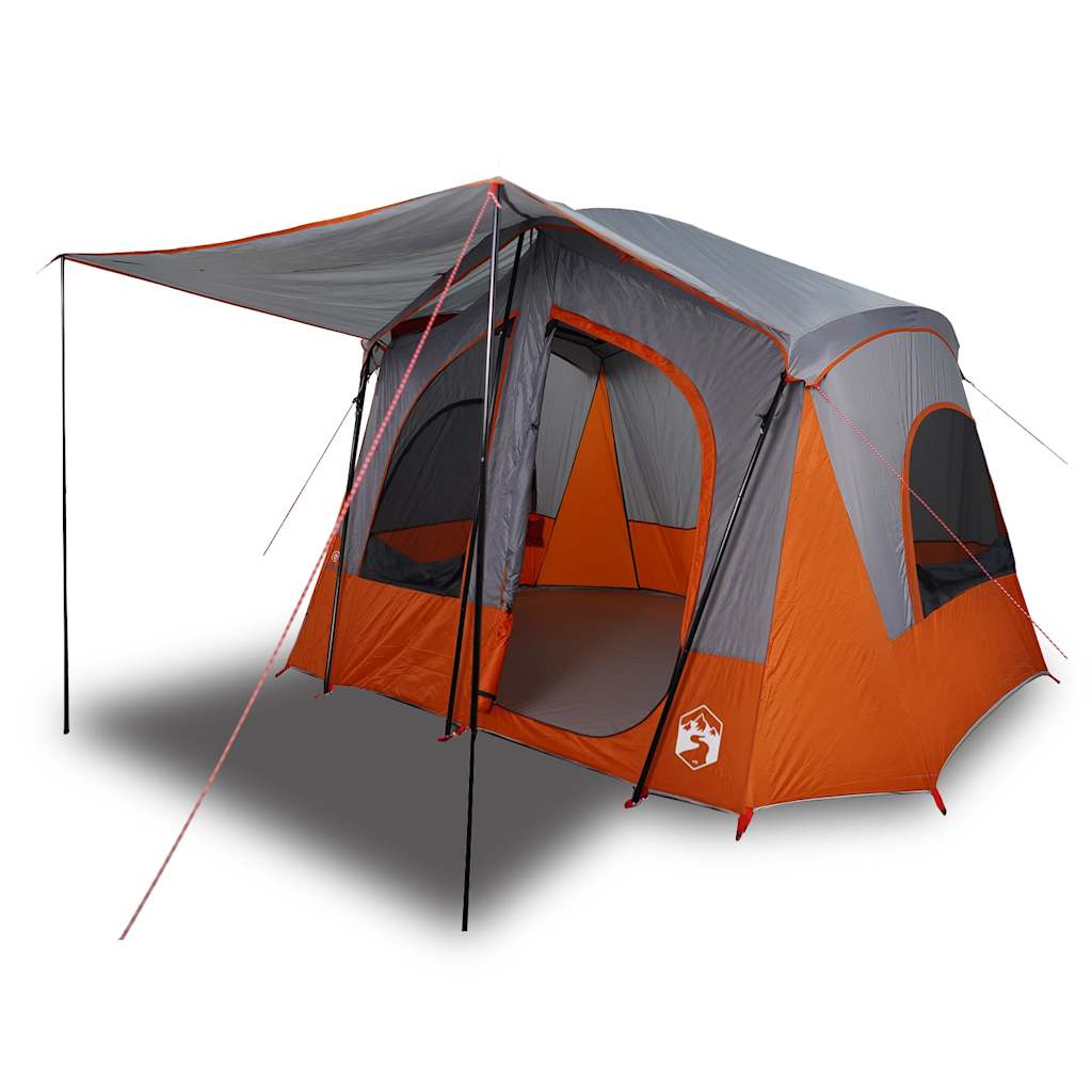 Vidaxl Tent à 5 personnes étanche gris et orange