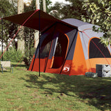 Vidaxl Tenda 5 persone impermeabili grigio e arancione