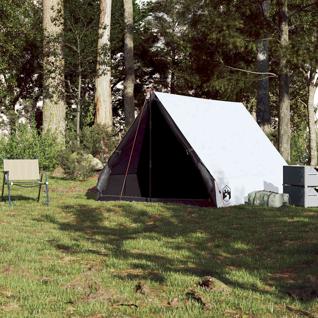 Vidaxl šotor A-Frame 2-osebna hidroizolacijska tkanina bela