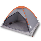 Vidaxl Dome Tenda per 2 persone impermeabile grigio e arancione