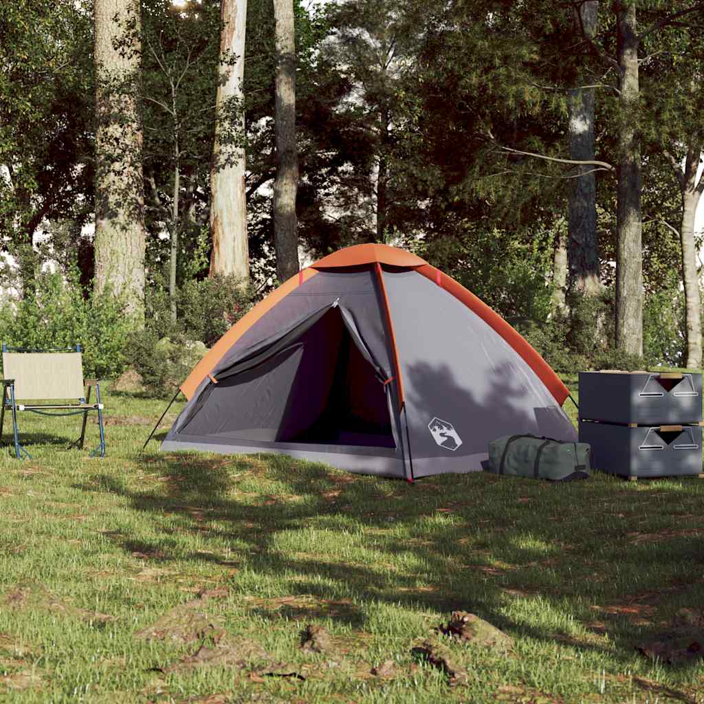 Vidaxl Dome Tent 2-osobowy wodoodporny szary i pomarańczowy