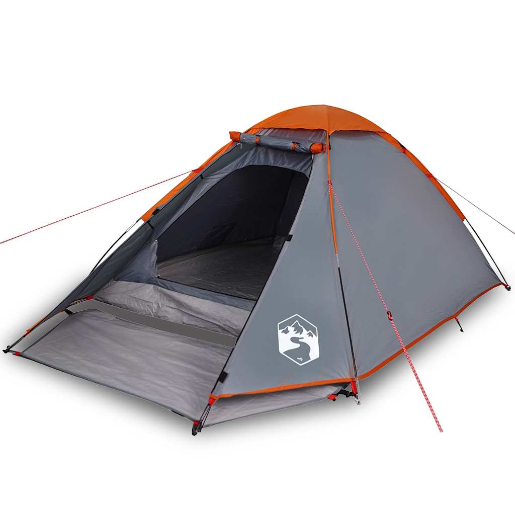 Tente dôme Vidaxx 2 personnes imperméable gris et orange