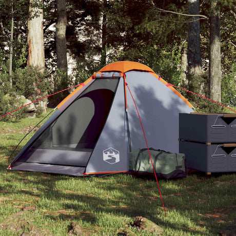Tente dôme Vidaxx 2 personnes imperméable gris et orange