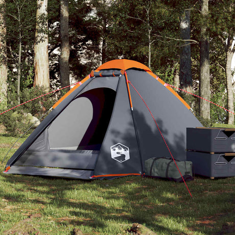 Tente dôme Vidaxx 4 personnes imperméable gris et orange