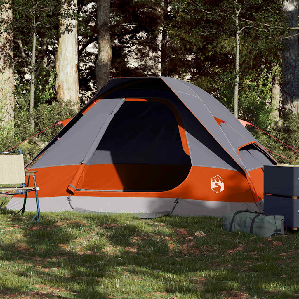 Tente dôme Vidaxx 2 personnes imperméable gris et orange