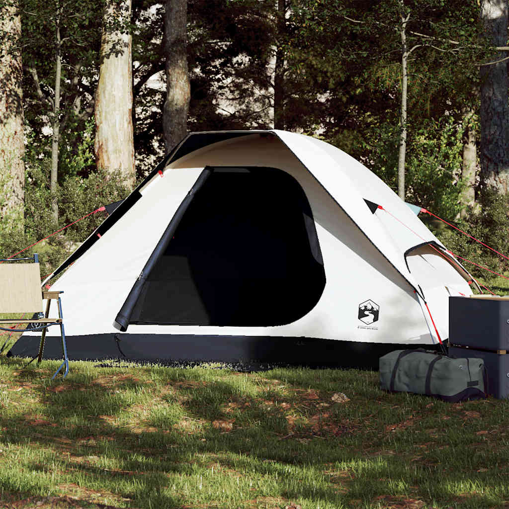 Vidaxl Dome Tent de 3 personas Imploading de tela blanca