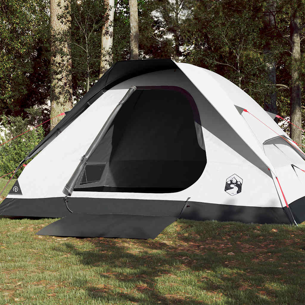 Tente dôme Vidaxl 4 personnes tissu occultant imperméable blanc