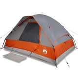 Vidaxl Dome Stan 6-Person Waterproof Grey and Orange