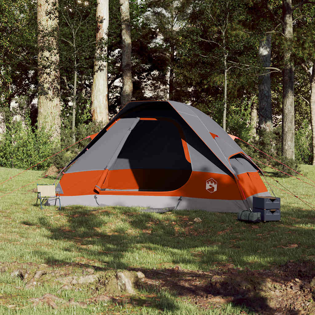 Vidaxl Dome tent 6-person waterproof gray and orange